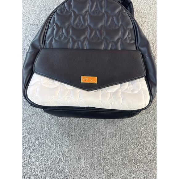 Betsey Johnson Backpack Quilted Dog Design Adjustable Straps Black White OS main image 10